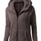 Autumn Winter Warm Hoodie Zipper Coat Solid Soft Fleece Womens Jacket 11