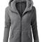 Autumn Winter Warm Hoodie Zipper Coat Solid Soft Fleece Womens Jacket 12