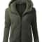Autumn Winter Warm Hoodie Zipper Coat Solid Soft Fleece Womens Jacket 13