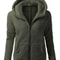 Autumn Winter Warm Hoodie Zipper Coat Solid Soft Fleece Womens Jacket 13