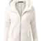 Autumn Winter Warm Hoodie Zipper Coat Solid Soft Fleece Womens Jacket 14