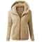 Autumn Winter Warm Hoodie Zipper Coat Solid Soft Fleece Womens Jacket 15