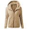 Autumn Winter Warm Hoodie Zipper Coat Solid Soft Fleece Womens Jacket 15