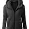 Autumn Winter Warm Hoodie Zipper Coat Solid Soft Fleece Womens Jacket 3