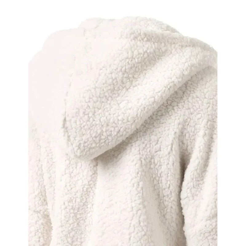 Autumn Winter Warm Hoodie Zipper Coat Solid Soft Fleece Womens Jacket 5