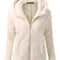 Autumn Winter Warm Hoodie Zipper Coat Solid Soft Fleece Womens Jacket 7