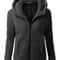 Autumn Winter Warm Hoodie Zipper Coat Solid Soft Fleece Womens Jacket 8