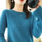 Autumn And Winter Cashmere Sweater Womens Crew Neck Pullover Knitted Top 2