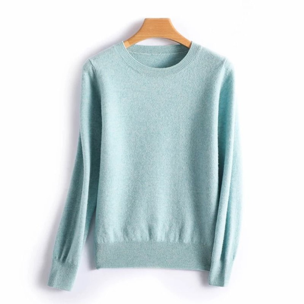 Autumn And Winter Cashmere Sweater Womens Crew Neck Pullover Knitted Top 3