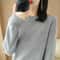 Autumn And Winter Cashmere Sweater Womens Crew Neck Pullover Knitted Top 8