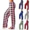 Womens Plaid Cotton Loose Ladies Pajama Pants Sleep Bottoms Lounge Wear 0