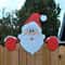 Christmas Fence Peeker Ornament Santa Claus Yard Decoration Ground Placard 0