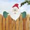 Christmas Fence Peeker Ornament Santa Claus Yard Decoration Ground Placard 4