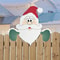 Christmas Fence Peeker Ornament Santa Claus Yard Decoration Ground Placard 6