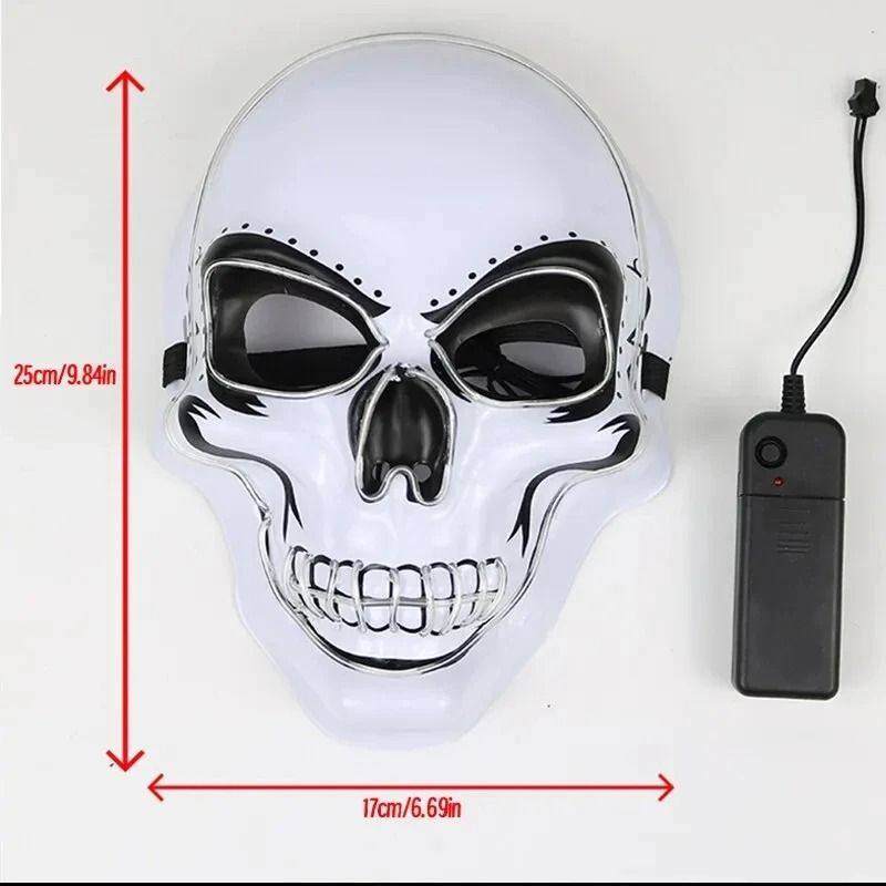Halloween Adult Purification Mask LED Glowing Skull Terror Mask Cold Light 5