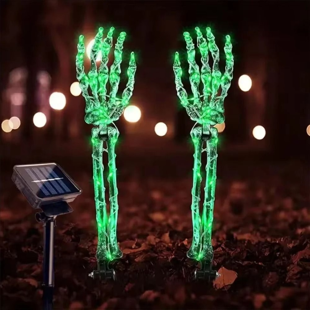 2PC Halloween Solar Ghost Hand LED Stake Lights Outdoor Waterproof Decor 0