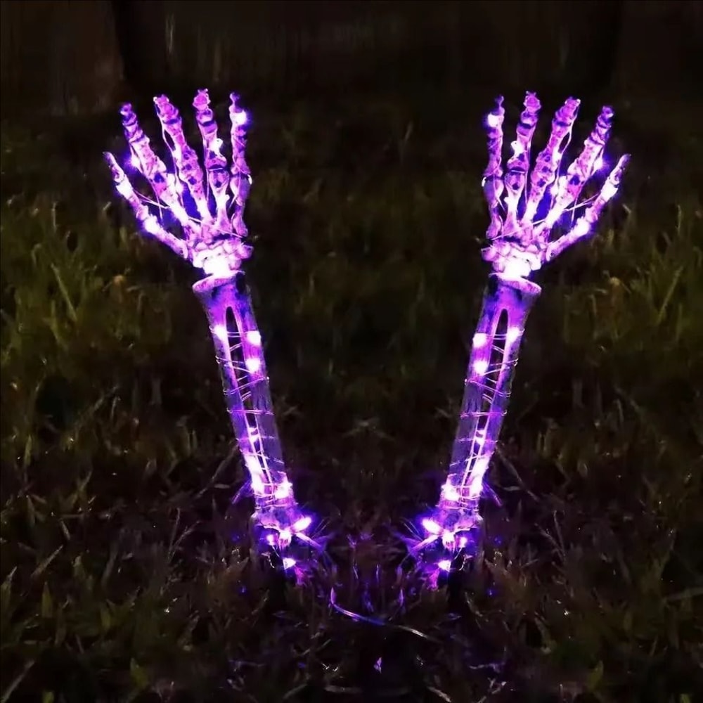 2PC Halloween Solar Ghost Hand LED Stake Lights Outdoor Waterproof Decor 1