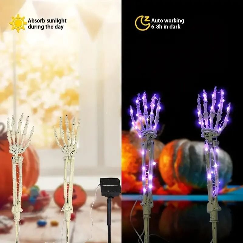 2PC Halloween Solar Ghost Hand LED Stake Lights Outdoor Waterproof Decor 3