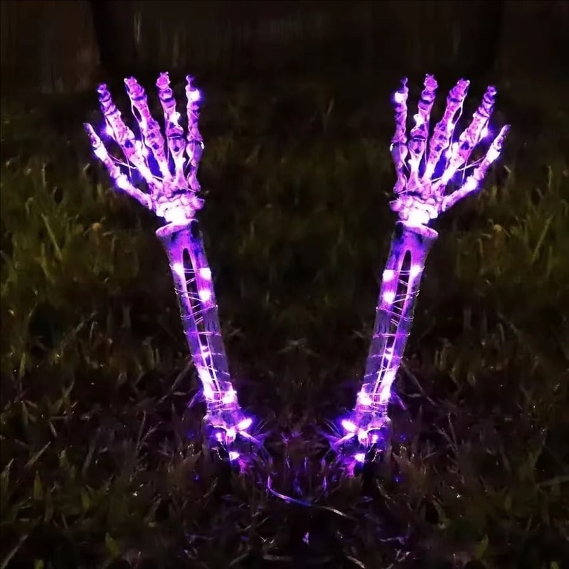 2PC Halloween Solar Ghost Hand LED Stake Lights Outdoor Waterproof Decor 7