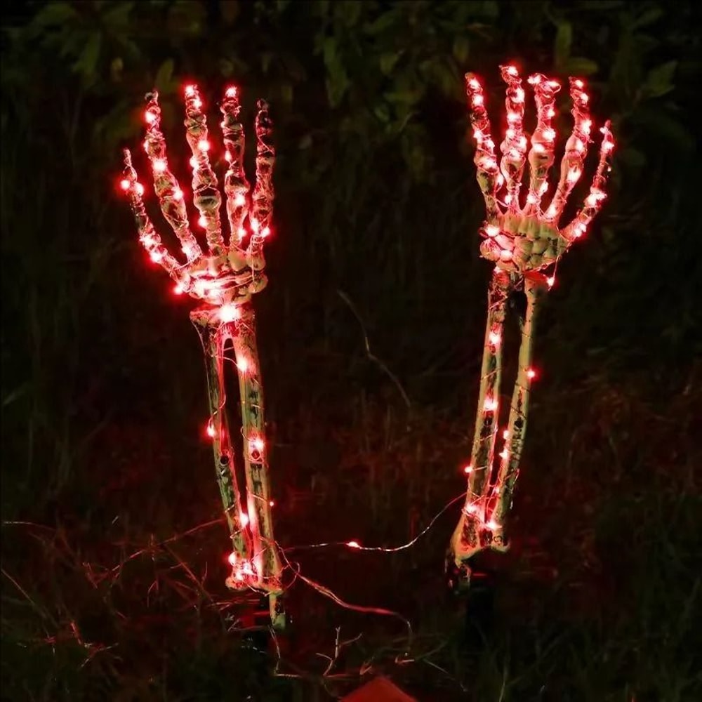 2PC Halloween Solar Ghost Hand LED Stake Lights Outdoor Waterproof Decor 8