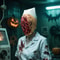 Terrifying Nurse Model Halloween Cosplay Mask Horror Role Play Costume 1