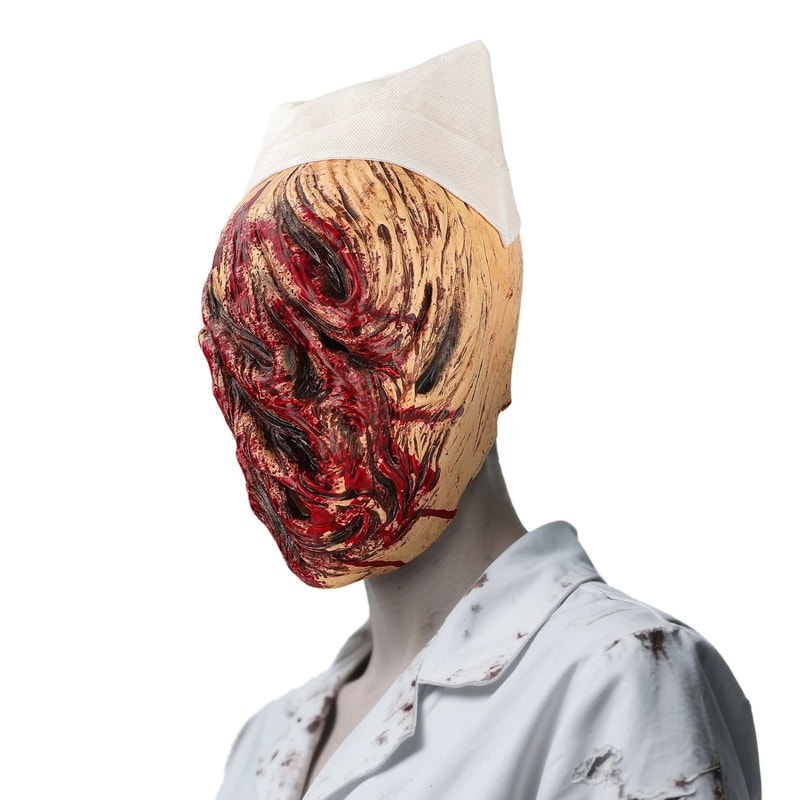 Terrifying Nurse Model Halloween Cosplay Mask Horror Role Play Costume 5