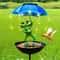 Frog Statue Solar Lawn Lamp Outdoor Bird Feeding Dispenser LED Light 6