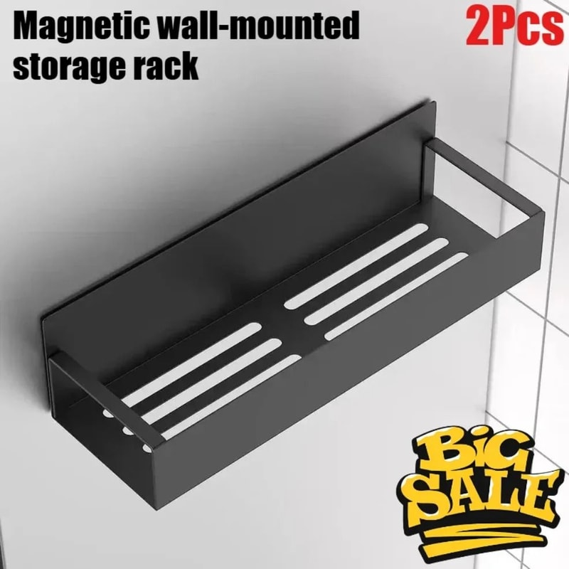 2pcs Magnetic Side Storage Shelf Spice Rack Hanging Kitchen Organizer 0