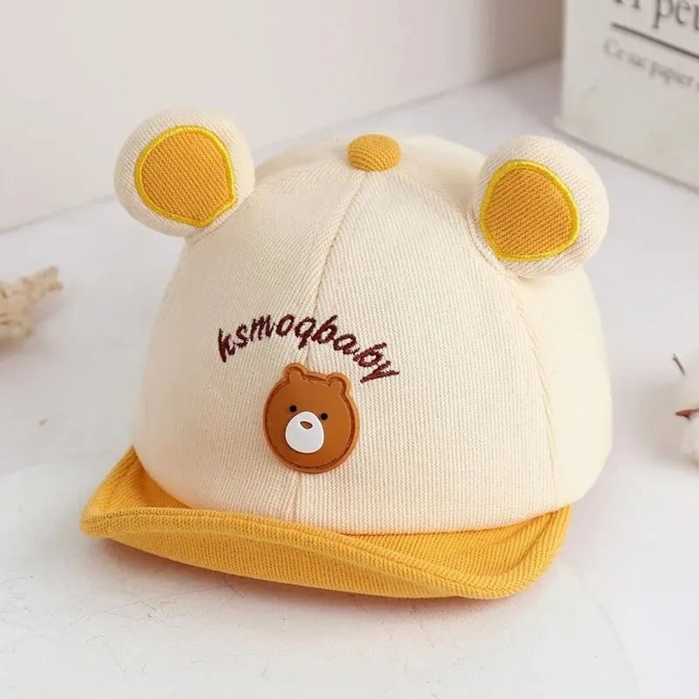 Cartoon Bear Baby Baseball Cap With Ears Cute Animal Peaked Sun Hat 9