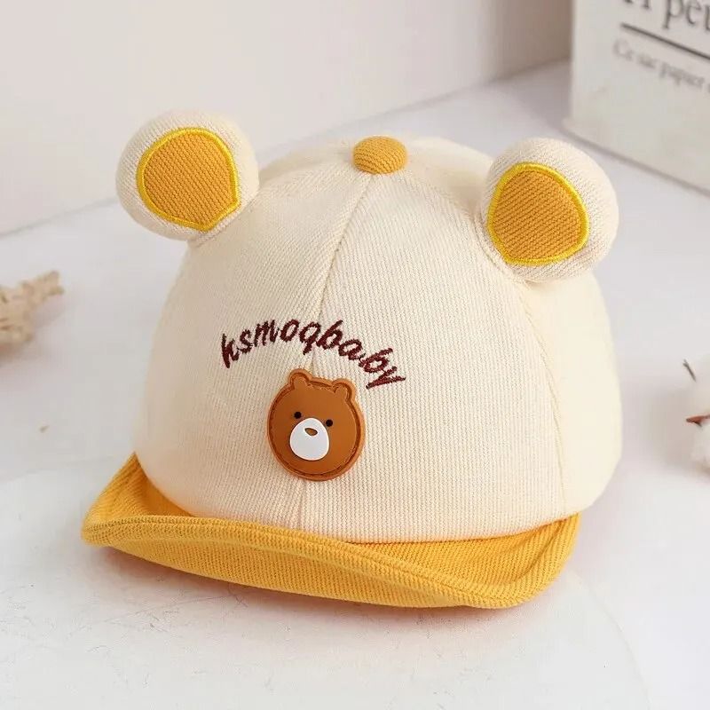 Cartoon Bear Baby Baseball Cap With Ears Cute Animal Peaked Sun Hat 9