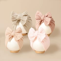 lovely bowknot knitted baby hat soft newborn girls turban beanie