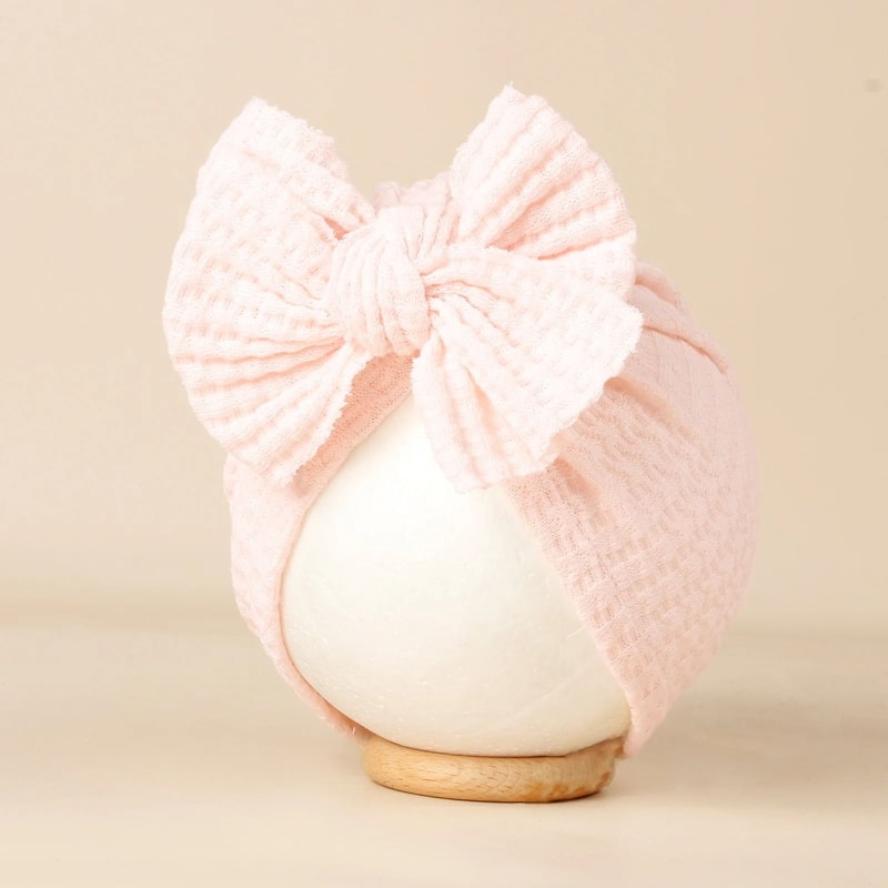 Lovely Bowknot Knitted Baby Hat Soft Newborn Girls Turban Beanie 3