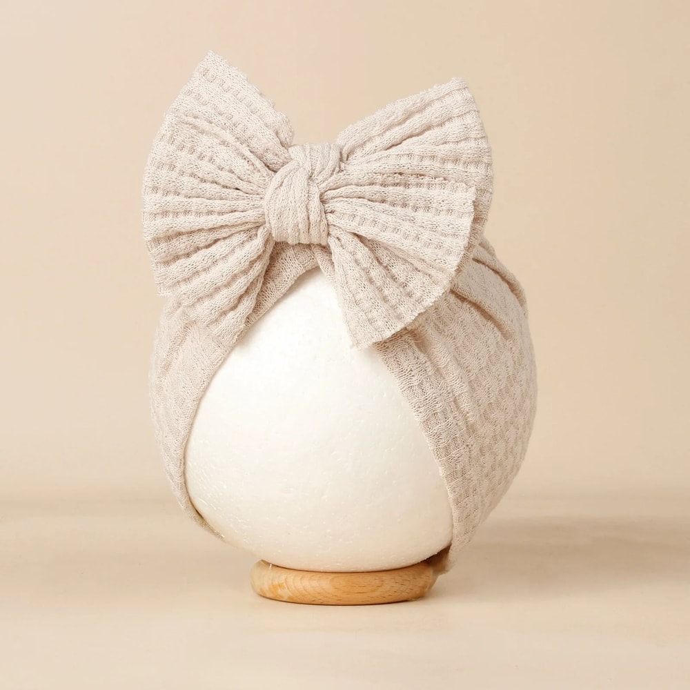 Lovely Bowknot Knitted Baby Hat Soft Newborn Girls Turban Beanie 6