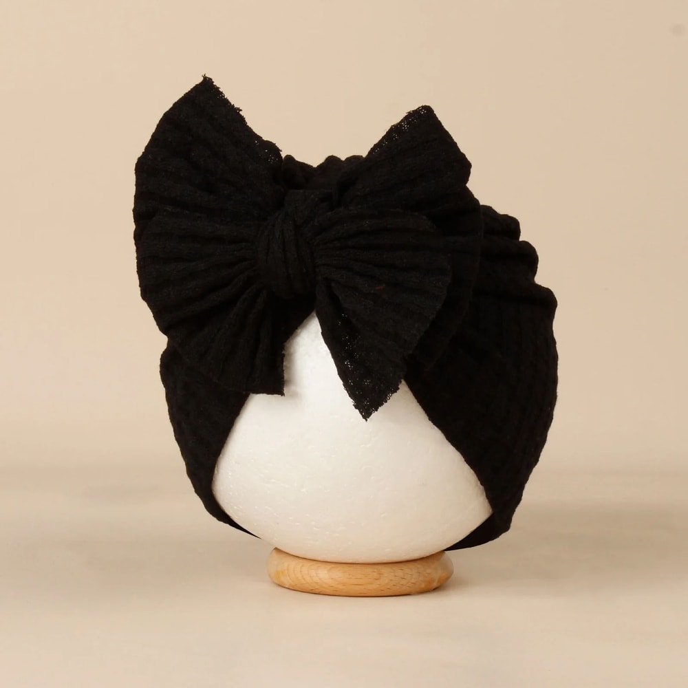 Lovely Bowknot Knitted Baby Hat Soft Newborn Girls Turban Beanie 9