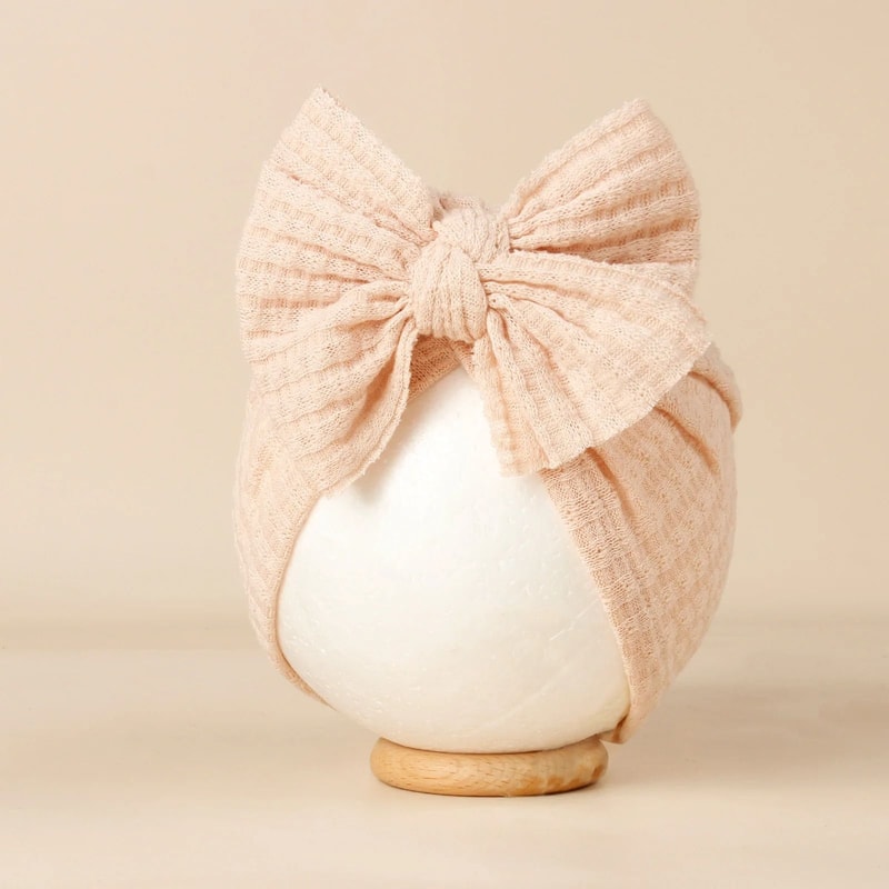 Lovely Bowknot Knitted Baby Hat Soft Newborn Girls Turban Beanie 12