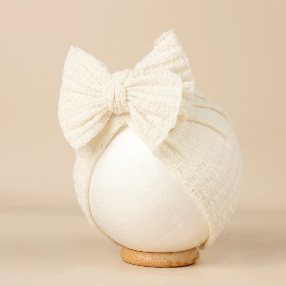 Lovely Bowknot Knitted Baby Hat Soft Newborn Girls Turban Beanie 14