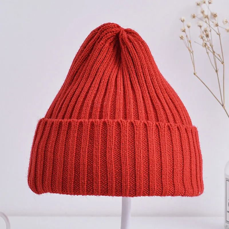 Baby Kids Ribbed Knitted Beanie Hat Windproof Toddler Photography Accessory 5