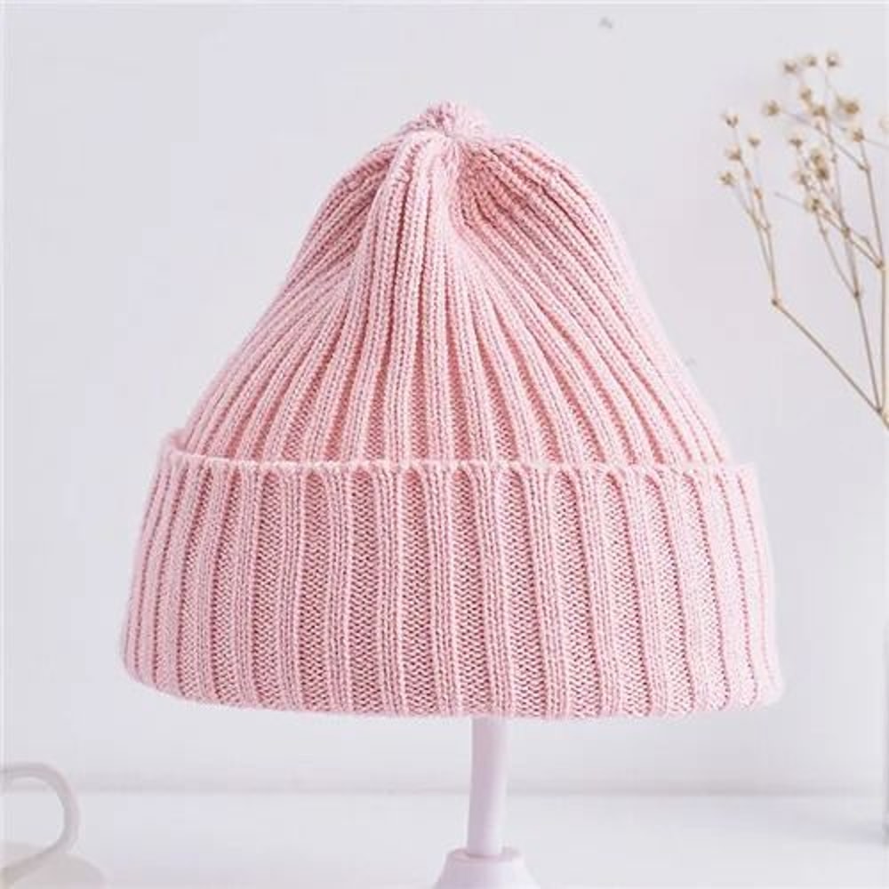 Baby Kids Ribbed Knitted Beanie Hat Windproof Toddler Photography Accessory 13