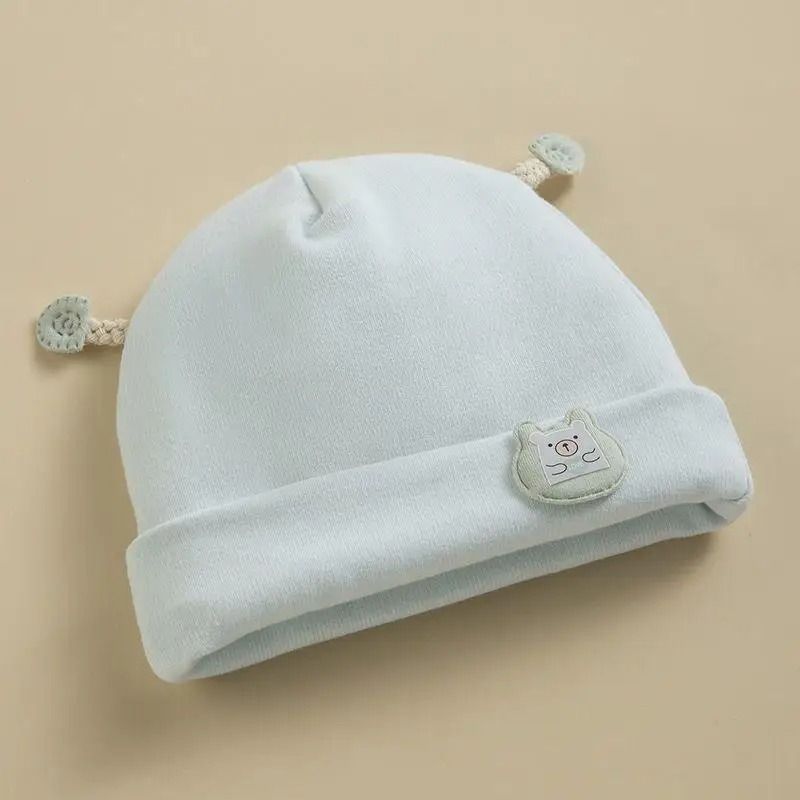 Newborn Fetal Hat Cute Cartoon Baby Bear Beanie Pure Cotton Pullover Cap 6