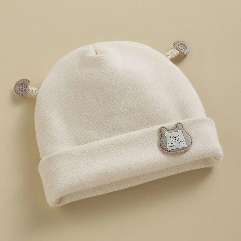 Newborn Fetal Hat Cute Cartoon Baby Bear Beanie Pure Cotton Pullover Cap 7