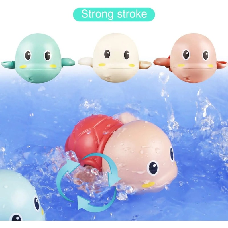 3PCS Baby Bath Toys Clockwork Swimming Turtle Water Playing Toy 2