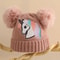 Cartoon Horse Knitted Winter Baby Hat Kids PomPom Ball Warm Bonnet 3