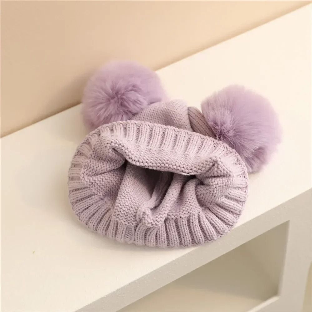 Cartoon Horse Knitted Winter Baby Hat Kids PomPom Ball Warm Bonnet 5