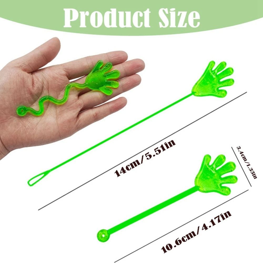 12PCS Glitter Sticky Hands Mini Stretchy Sensory Stress Relief Toys 1