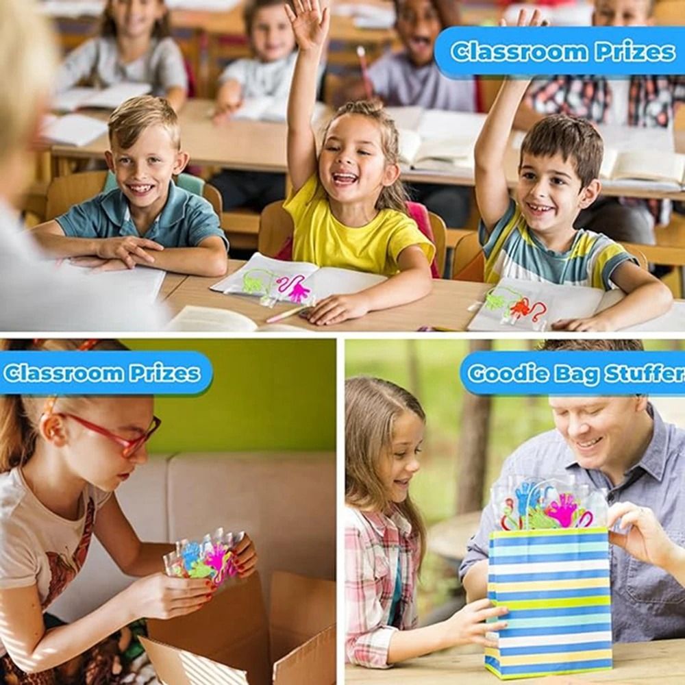 12PCS Glitter Sticky Hands Mini Stretchy Sensory Stress Relief Toys 2