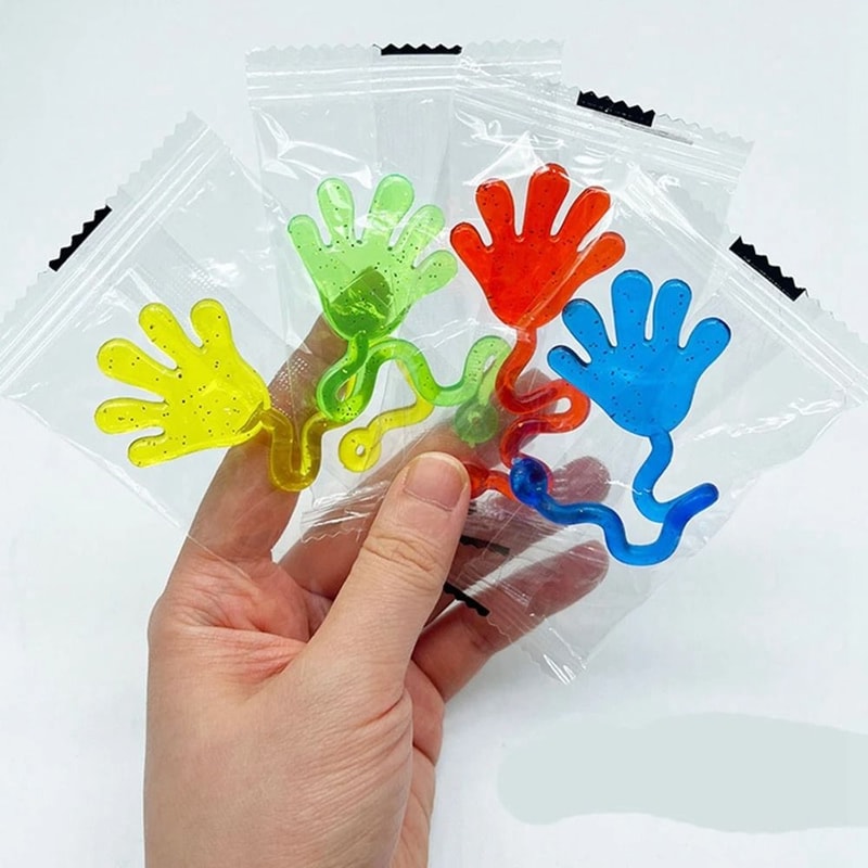 12PCS Glitter Sticky Hands Mini Stretchy Sensory Stress Relief Toys 4