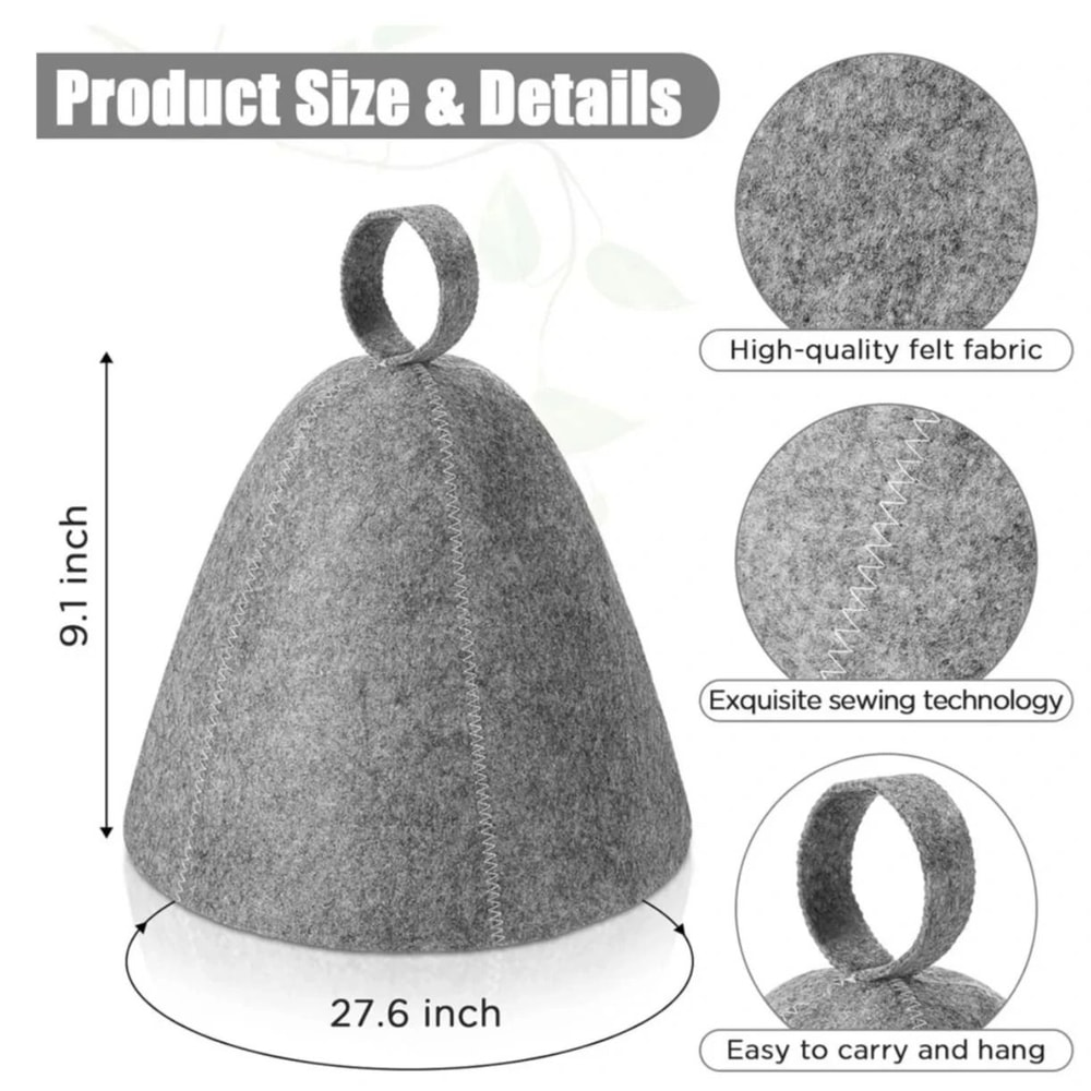 AntiHeat Thicken Wool Felt Sauna Hat Bathroom Shower Cap Hair Turban 4