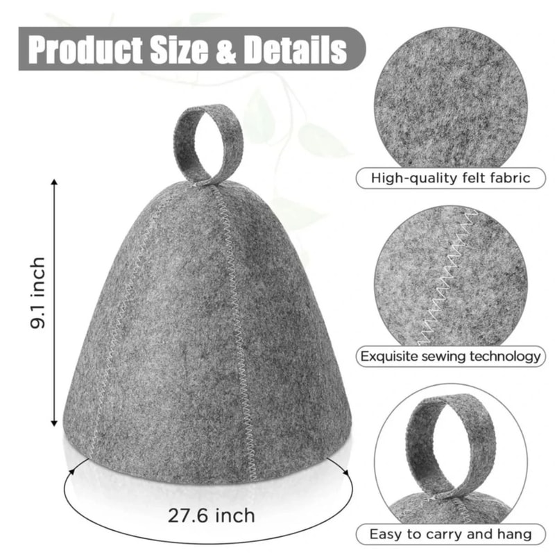 AntiHeat Thicken Wool Felt Sauna Hat Bathroom Shower Cap Hair Turban 4