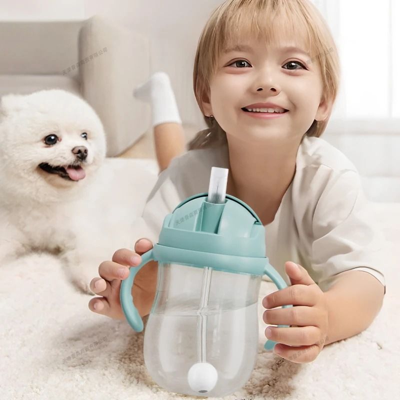 300ML Baby Feeding Bottle With Handle Controllable Flow Water Bottle 3