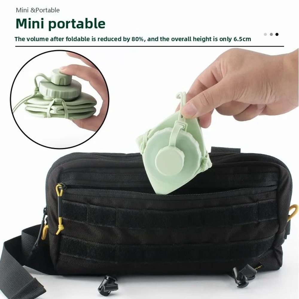 Silicone Folding Water Cup Portable Outdoor Travel HighTemperature Resistant Sports Kettle 1